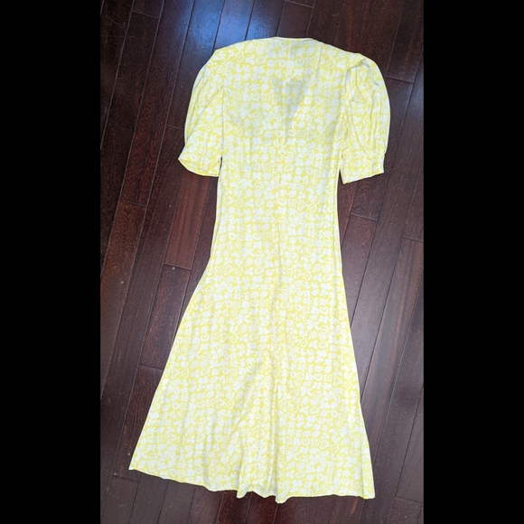 Rohe Clara Button Front Midi Dress - Yellow Flower Paper Print - NWT! - Picture 8 of 11